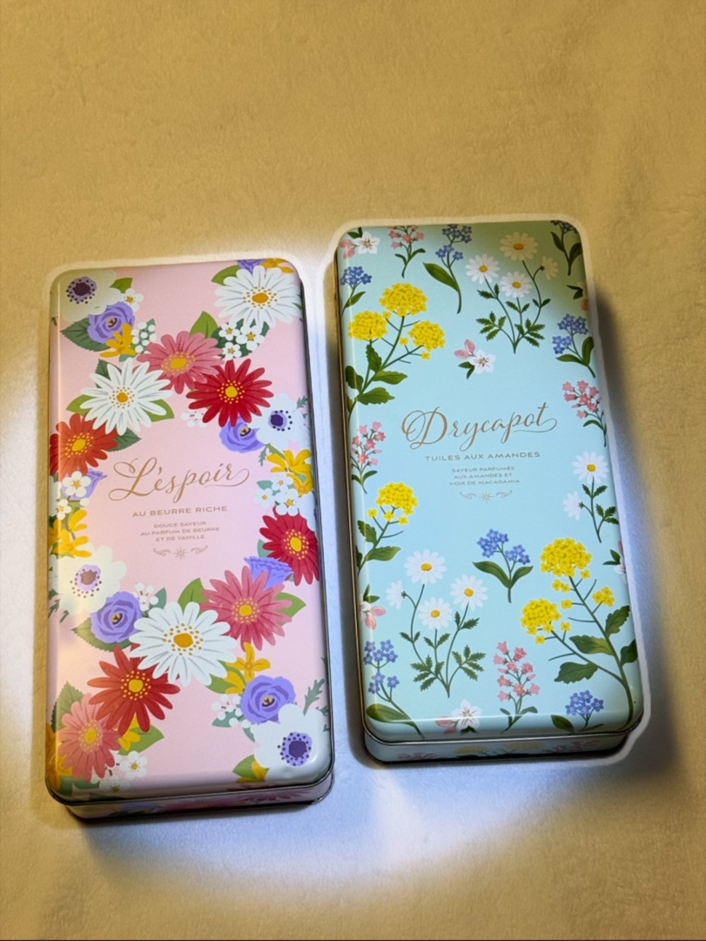 Floral Pink and Blue Tins